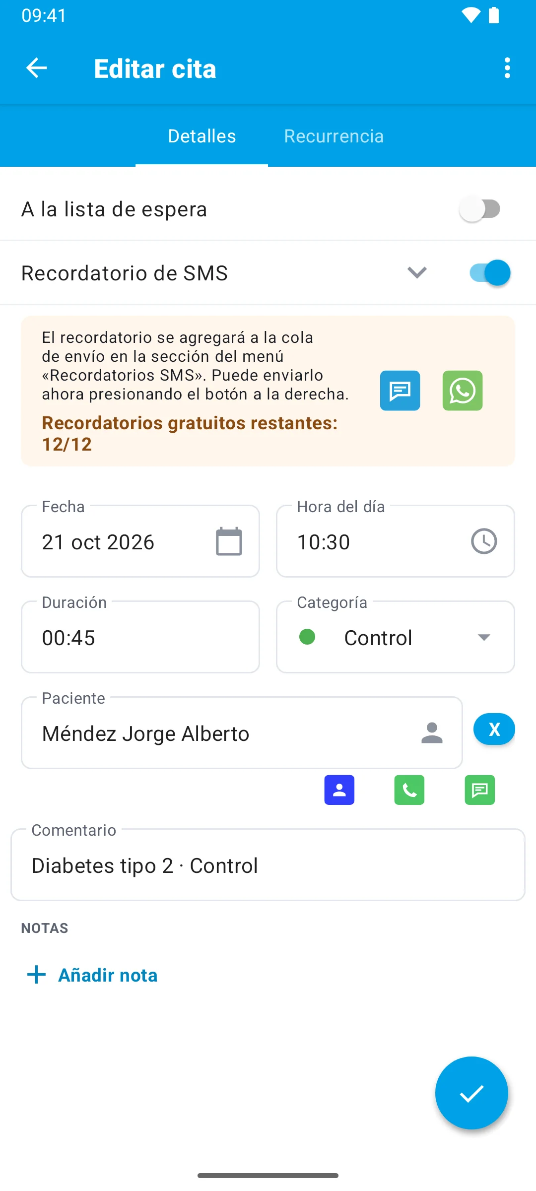 Menos pacientes que faltan