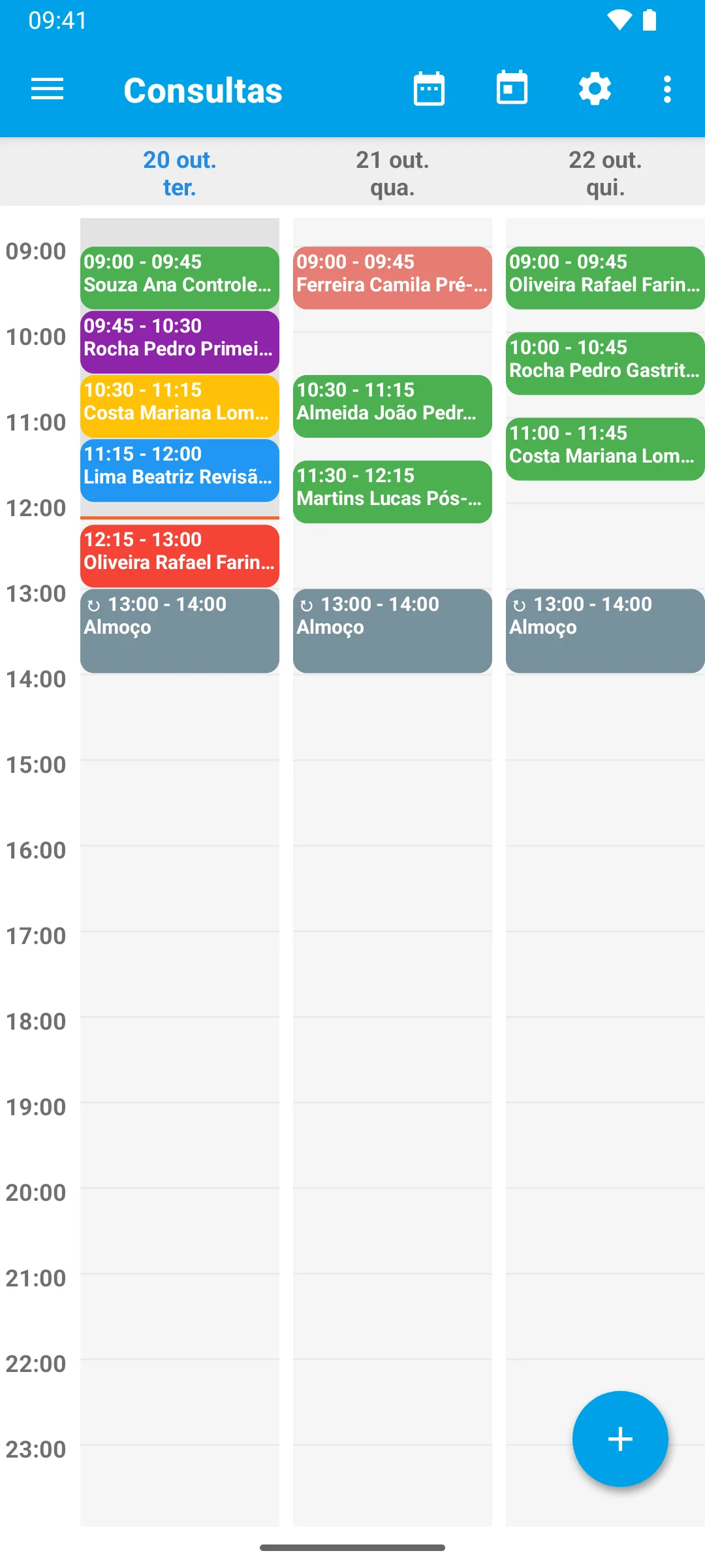 Sua semana num relance